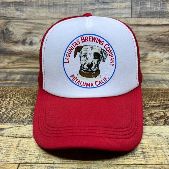 Lagunitas Brewing Company Mens Trucker Hat Navy Snapback Beer Dog Baseball Cap - Picture 2 of 8